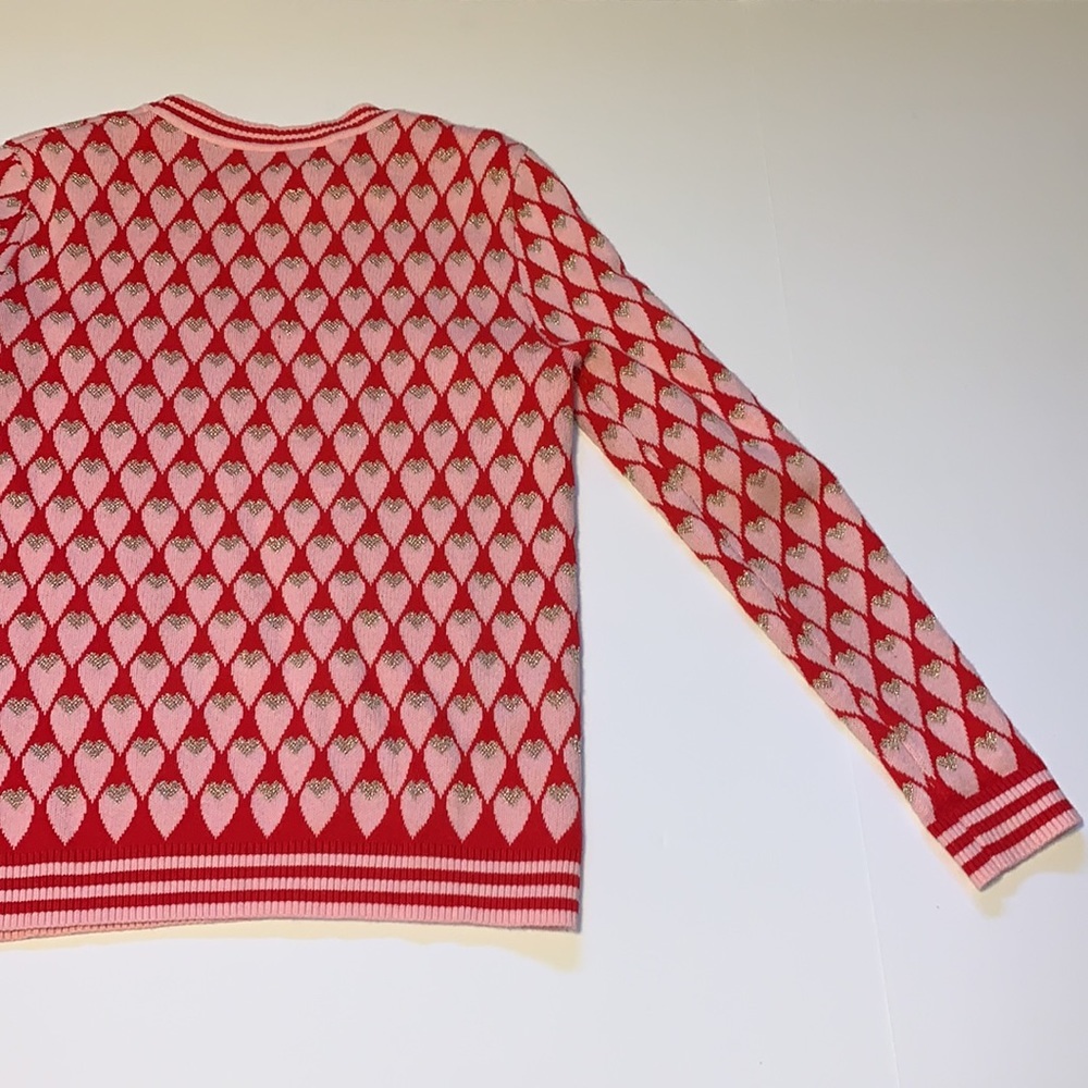 Molly Bracken Lili Sidonio Pink, Red, and Gold Heart Sweater - Women’s XS - Picture 6 of 10